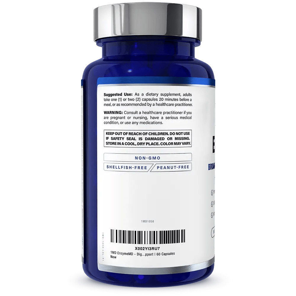 1MD Nutrition EnzymeMD bottle render barcode side