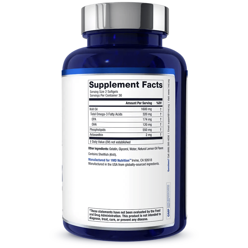 1MD Nutrition KrillMD bottle render supplement facts side