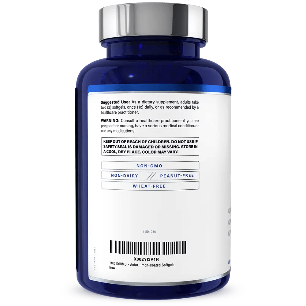 1MD Nutrition KrillMD bottle render barcode side