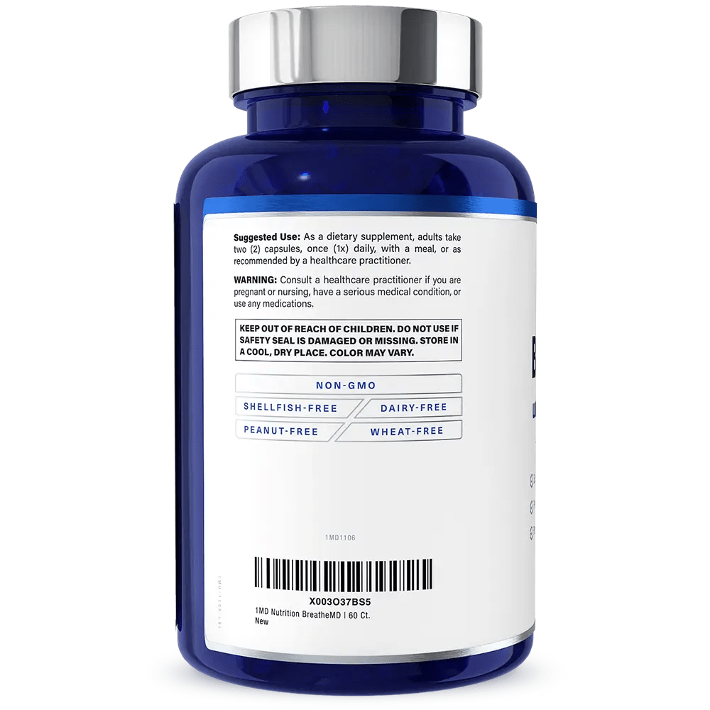 1MD Nutrition BreatheMD bottle render barcode side