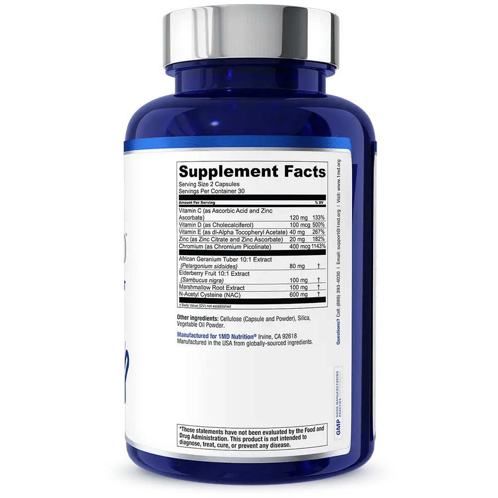 1MD Nutrition BreatheMD bottle render supplement facts side