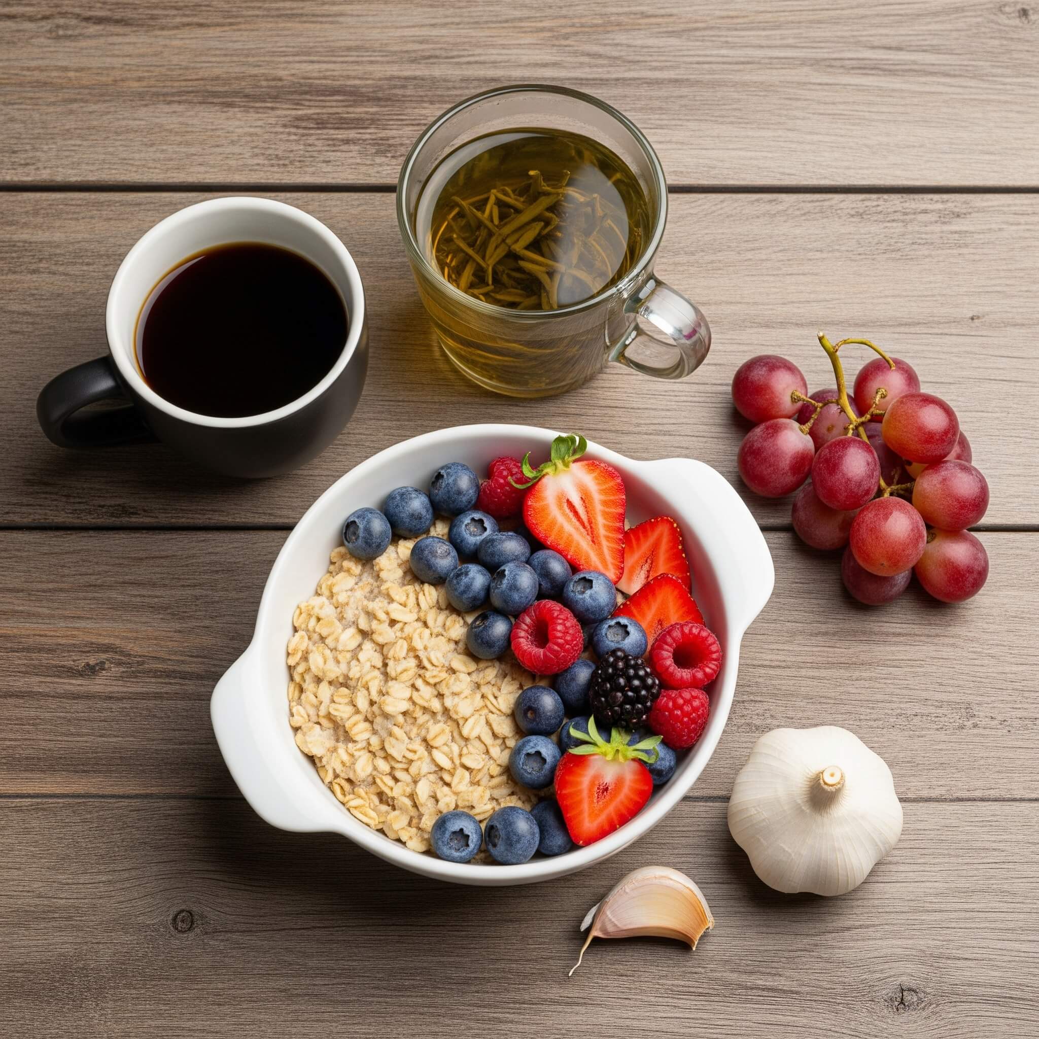 Some of the best foods for liver health on a table