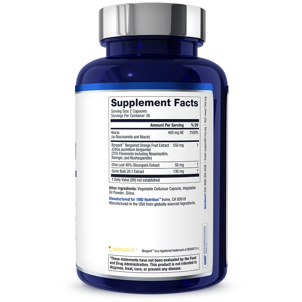 1MD Nutrition CholestMD bottle render supplement facts side