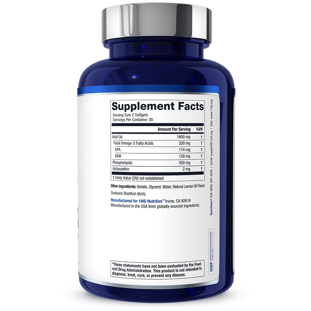 1MD Nutrition KrillMD bottle render supplement facts side