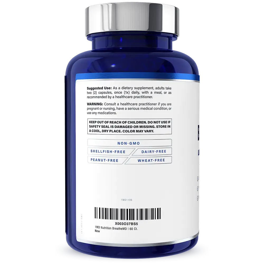 1MD Nutrition BreatheMD bottle render barcode side