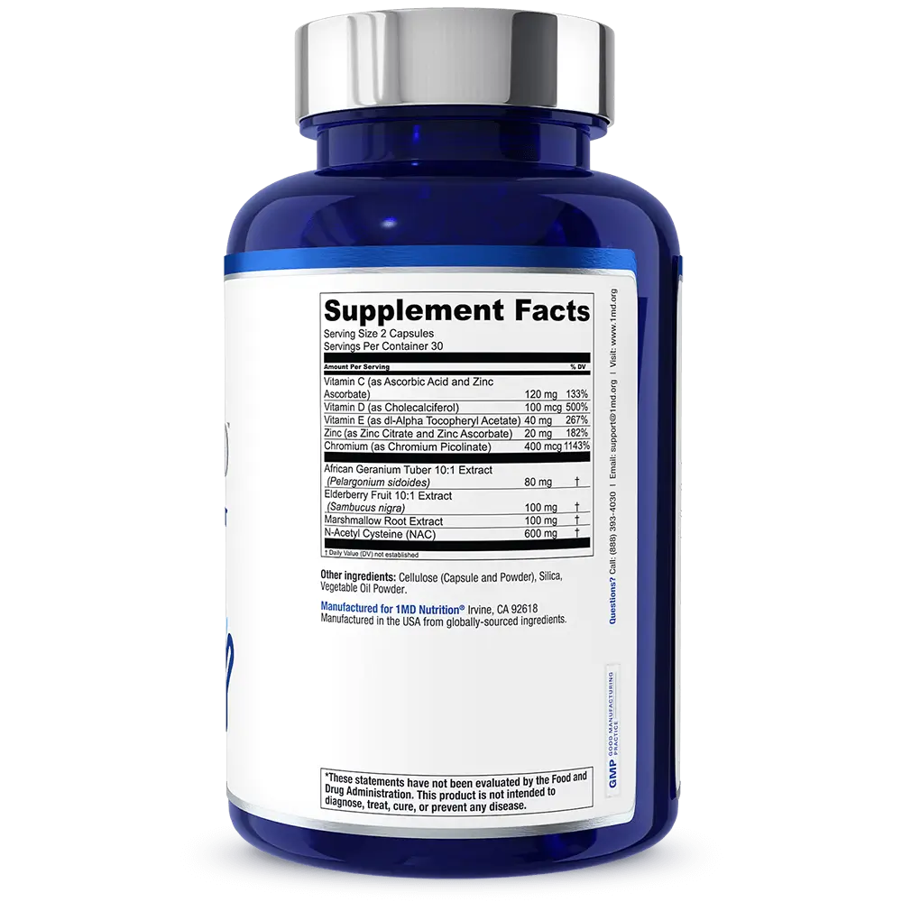 1MD Nutrition BreatheMD bottle render supplement facts side