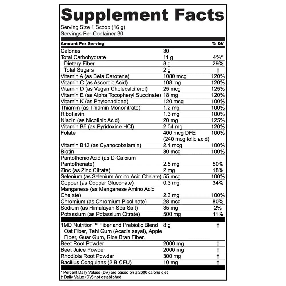 1MD Nutrition CardioFitMD supplement facts