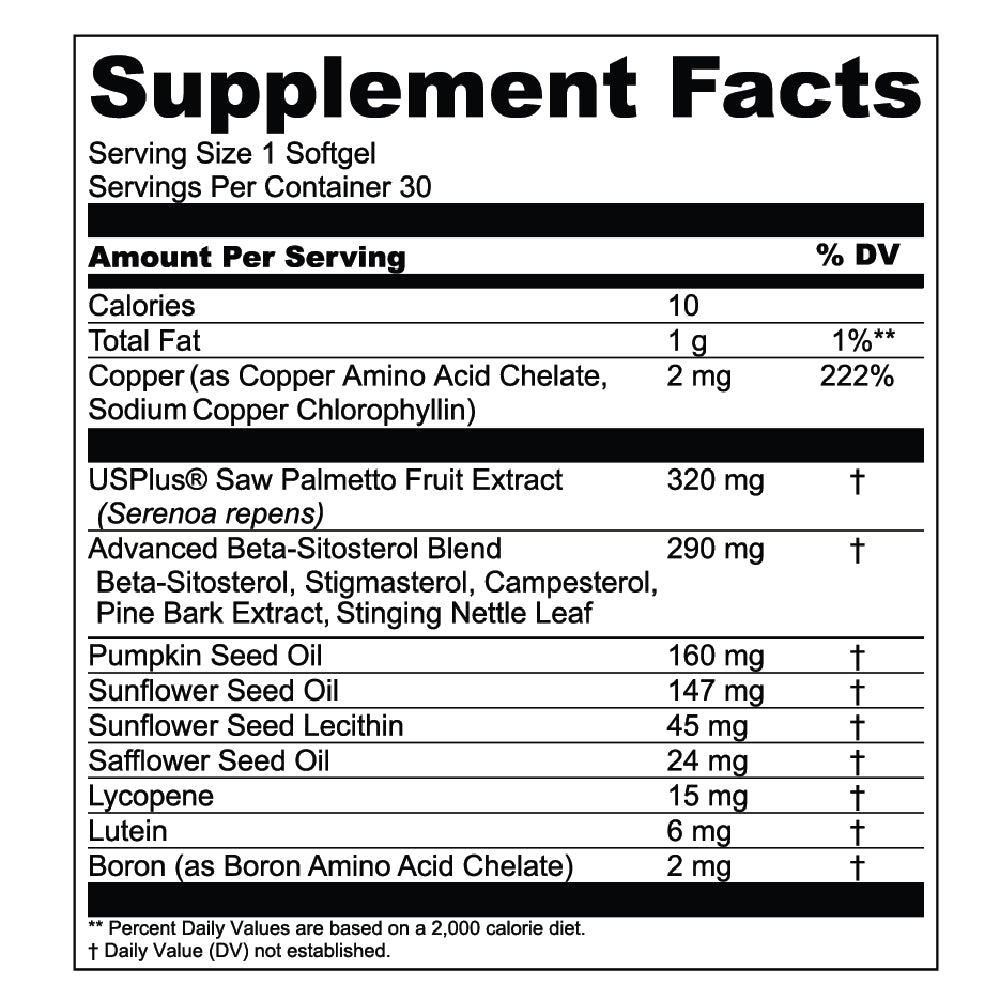 1MD Nutrition ProstateMD supplement facts