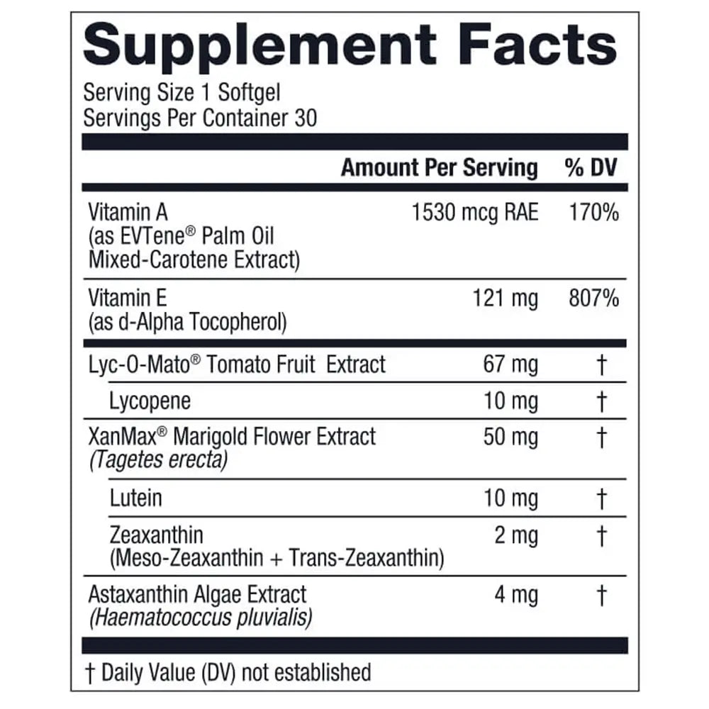 1MD Nutrition VisionMD supplement facts