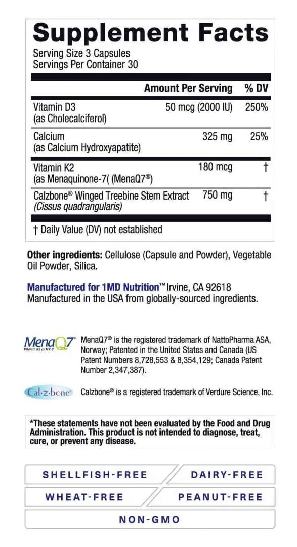 1MD Nutrition OsteoMD supplement facts