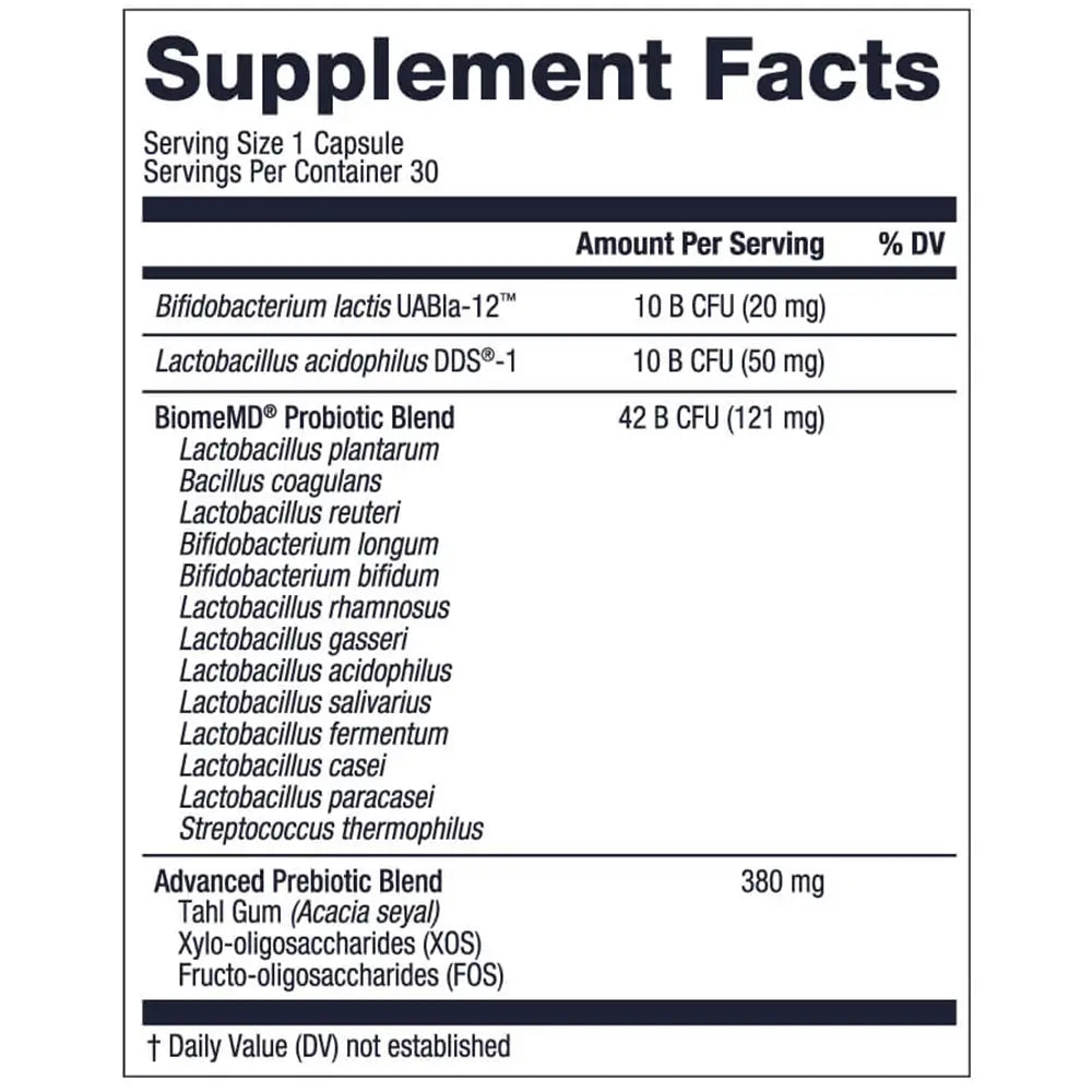 1MD Nutrition BiomeMD supplement facts