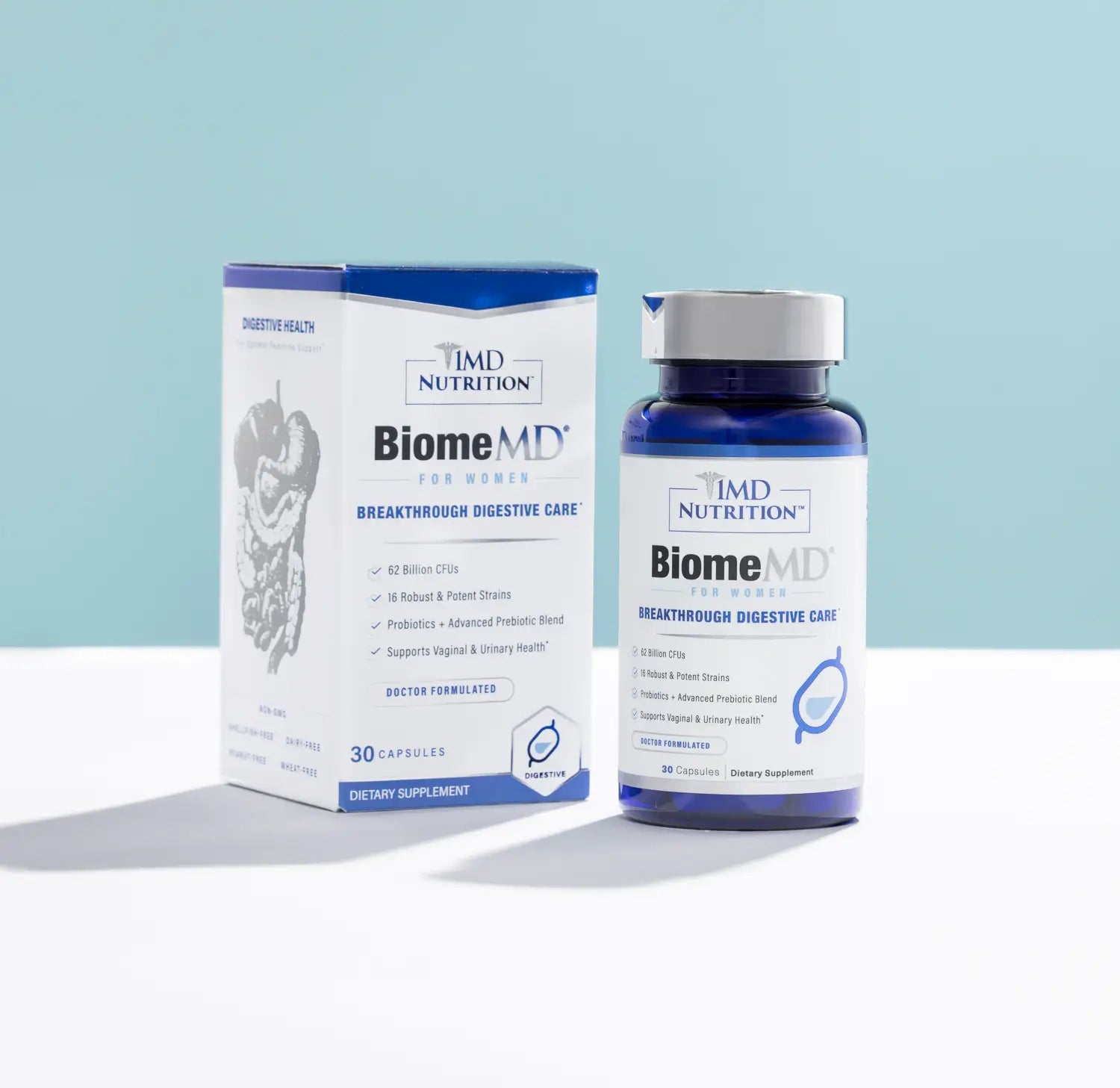 1MD Nutrition BiomeMD for Women box and bottle